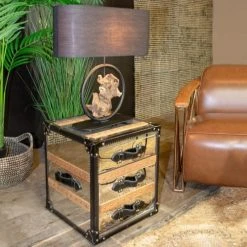 Now’s Home Lampes à Poser Lampe De Table En Métal Et Bois -Luminaires Ventes lampe de table en metal et bois 2