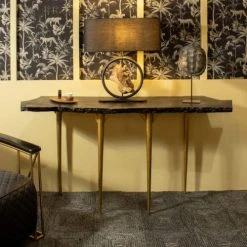 Now’s Home Lampes à Poser Lampe De Table En Métal Et Bois -Luminaires Ventes lampe de table en metal et bois 3