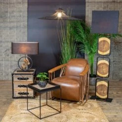 Now’s Home Lampes à Poser Lampe De Table En Métal Et Bois -Luminaires Ventes lampe de table en metal et bois 4