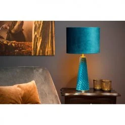 Lampea Lampes à Poser Lampe De Table En Métal Turquoise 47 Cm -Luminaires Ventes lampe de table en metal turquoise 47 cm 3