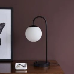 Dyberg Larsen Lampes à Poser Lampe De Table En Verre Et Métal Noir Mat, H 46 Cm D 15 Cm -Luminaires Ventes lampe de table en verre et metal noir mat h 46 cm d 15 cm 2