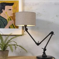 It's About Romi Lampes à Poser Lampe De Table Noire Flexible Et Abat-jour Gris H100cm -Luminaires Ventes lampe de table noire flexible et abat jour gris h100cm 1