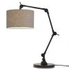 It's About Romi Lampes à Poser Lampe De Table Noire Flexible Et Abat-jour Gris H100cm