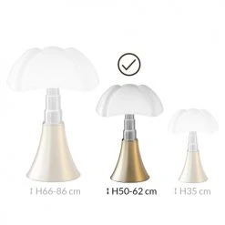 Martinelli Luce Lampes à Poser Lampe Dimmer LED Pied Télescopique Or H50-62cm -Luminaires Ventes lampe dimmer led pied telescopique or h50 62cm 5