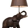 Kare Design Lampes à Poser Lampe éléphant En Polyrésine Marron Et Abat-jour En Lin -Luminaires Ventes lampe elephant en polyresine marron et abat jour en lin