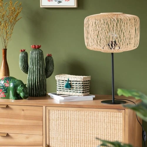 Maisons Du Monde Lampes à Poser Lampe En Bambou Et Métal Noir 4 Maisons Du Monde Lampes à Poser Lampe En Bambou Et Métal Noir – Image 2