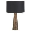 Maisons Du Monde Lampes à Poser Lampe En Bois De Manguier Et Abat-jour En Coton Noir H72