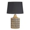 Maisons Du Monde Lampes à Poser Lampe En Bois De Manguier Gravé Et Abat-jour En Coton Noir H75 -Luminaires Ventes lampe en bois de manguier grave et abat jour en coton noir h75 1000 7 18 227076 1