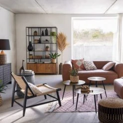 Maisons Du Monde Lampes à Poser Lampe En Bois De Manguier Gravé Et Abat-jour En Coton Noir H75 -Luminaires Ventes lampe en bois de manguier grave et abat jour en coton noir h75 1000 7 18 227076 2