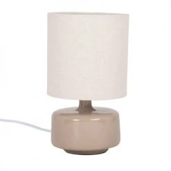 Maisons Du Monde Lampes à Poser Lampe En Céramique Beige Et Abat-jour En Coton écru