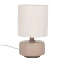 Maisons Du Monde Lampes à Poser Lampe En Céramique Gris Nuage Et Abat-jour En Coton écru -Luminaires Ventes lampe en ceramique beige et abat jour en coton ecru junha 1000 15 2 225010 1