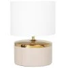 Maisons Du Monde Lampes à Poser Lampe En Céramique Beige Et Fer Doré, Abat-jour En Coton Blanc