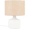 Maisons Du Monde Lampes à Poser Lampe En Céramique Blanche Et Abat-jour En Jute