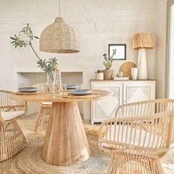 Maisons Du Monde Lampes à Poser Lampe En Céramique Blanche Et Abat-jour En Raphia Tressé Main -Luminaires Ventes lampe en ceramique blanche et abat jour en raphia tresse main 1000 14 32 221473 2