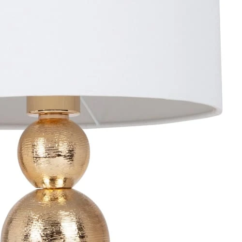 Maisons Du Monde Lampes à Poser Lampe En Céramique Dorée Et Abat-jour En Lin Blanc 4 Maisons Du Monde Lampes à Poser Lampe En Céramique Dorée Et Abat-jour En Lin Blanc – Image 2