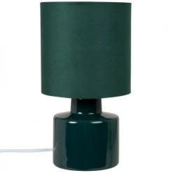 Maisons Du Monde Lampes à Poser Lampe En Céramique Et Abat-jour En Coton Bleu Canard