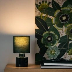 Maisons Du Monde Lampes à Poser Lampe En Céramique Et Abat-jour En Coton Bleu Canard -Luminaires Ventes lampe en ceramique et abat jour en coton bleu canard 1000 14 40 223326 3