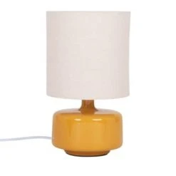 Maisons Du Monde Lampes à Poser Lampe En Céramique Jaune Et Abat-jour En Coton écru -Luminaires Ventes lampe en ceramique jaune et abat jour en coton ecru junha 1000 14 1 225009 1 2
