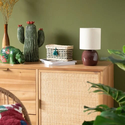 Maisons Du Monde Lampes à Poser Lampe En Céramique Marron Et Abat-jour En Coton Blanc 4 Maisons Du Monde Lampes à Poser Lampe En Céramique Marron Et Abat-jour En Coton Blanc – Image 2