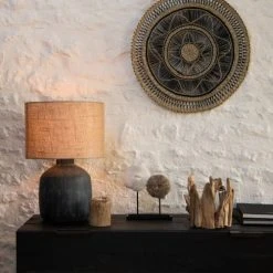 Maisons Du Monde Lampes à Poser Lampe En Céramique Noire Et Abat-jour En Jute -Luminaires Ventes lampe en ceramique noire et abat jour en jute 1000 12 26 210438 2
