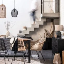 Maisons Du Monde Lampes à Poser Lampe En Céramique Noire Et Abat-jour En Jute -Luminaires Ventes lampe en ceramique noire et abat jour en jute 1000 12 26 210438 4