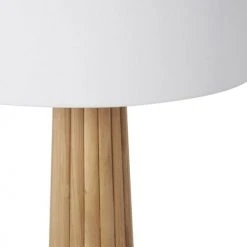 Maisons Du Monde Lampes à Poser Lampe En Chêne Strié Et Abat-jour En Coton Blanc -Luminaires Ventes lampe en chene strie et abat jour en coton blanc 1000 9 16 211863 2