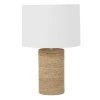 Maisons Du Monde Lampes à Poser Lampe En Corde Et Abat-jour En Lin Blanc H62