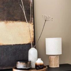 Maisons Du Monde Lampes à Poser Lampe En Eucalyptus Et Abat-jour En Coton écru -Luminaires Ventes lampe en eucalyptus et abat jour en coton ecru 1000 14 1 216645 3