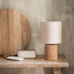 Maisons Du Monde Lampes à Poser Lampe En Eucalyptus Et Abat-jour En Coton écru -Luminaires Ventes lampe en eucalyptus et abat jour en coton ecru 1000 14 1 216645 5