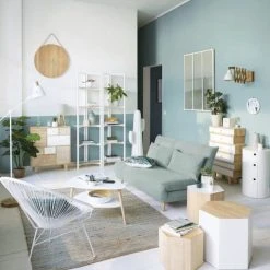 Maisons Du Monde Lampes à Poser Lampe En Hévéa Avec Abat-jour Gris -Luminaires Ventes lampe en hevea avec abat jour gris 1000 5 30 151730 13