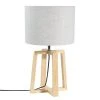 Maisons Du Monde Lampes à Poser Lampe En Hévéa Avec Abat-jour Gris -Luminaires Ventes lampe en hevea avec abat jour gris 1000 5 30 151730 14