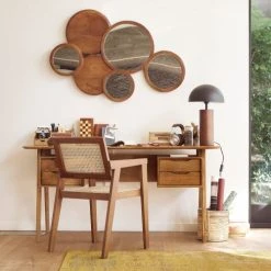 Maisons Du Monde Lampes à Poser Lampe En Hévéa Et Abat-jour En Métal Noir -Luminaires Ventes lampe en hevea et abat jour en metal noir 1000 14 13 210712 4