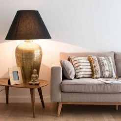 Maisons Du Monde Lampes à Poser Lampe En Métal Bronze Et Abat-jour Noir -Luminaires Ventes lampe en metal bronze et abat jour noir 1000 1 6 177413 10