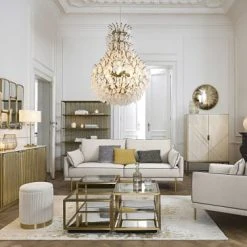 Maisons Du Monde Lampes à Poser Lampe En Métal Coloris Laiton Et Abat-jour Blanc -Luminaires Ventes lampe en metal coloris laiton et abat jour blanc 1000 14 9 201770 3