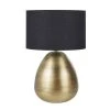 Maisons Du Monde Lampes à Poser Lampe En Métal Doré Et Abat-jour En Coton Noir D51 -Luminaires Ventes lampe en metal dore et abat jour en coton noir d51 1000 16 17 226337 1