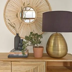 Maisons Du Monde Lampes à Poser Lampe En Métal Doré Et Abat-jour En Coton Noir D51 -Luminaires Ventes lampe en metal dore et abat jour en coton noir d51 1000 16 17 226337 2