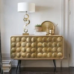 Maisons Du Monde Lampes à Poser Lampe En Métal Doré Et Coton Blanc -Luminaires Ventes lampe en metal dore et coton blanc 1000 3 40 165311 10