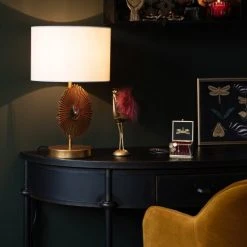 Maisons Du Monde Lampes à Poser Lampe En Métal Doré Soleil Sculpté Et Abat-jour Blanc En Coton Et Lin Recyclés -Luminaires Ventes lampe en metal dore soleil sculpte et abat jour blanc en coton et lin recycles 1000 7 17 227977 3