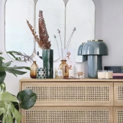 Maisons Du Monde Lampes à Poser Lampe En Métal émaillé Bleu Et Cerclage En Métal Doré -Luminaires Ventes lampe en metal emaille bleu et cerclage en metal dore 1000 10 20 210555 4