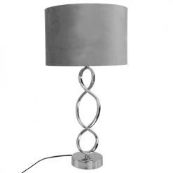 Maisons Du Monde Lampes à Poser Lampe En Métal Et Abat-jour En Velours Gris