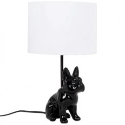 Maisons Du Monde Lampes à Poser Lampe En Polyrésine Noire Et Abat-jour Blanc