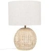 Maisons Du Monde Lampes à Poser Lampe En Rotin Et Abat-jour En Lin Recyclé
