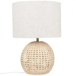 Maisons Du Monde Lampes à Poser Lampe En Rotin Et Abat-jour En Lin Recyclé
