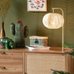 Maisons Du Monde Lampes à Poser Lampe En Rotin Et Métal Doré 7 Maisons Du Monde Lampes à Poser Lampe En Rotin Et Métal Doré -Luminaires Ventes lampe en rotin et metal dore 1000 5 9 228502 3
