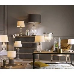 Maisons Du Monde Lampes à Poser Lampe En Verre Avec Abat-jour Beige -Luminaires Ventes lampe en verre avec abat jour beige 1000 2 2 144978 9