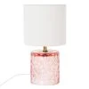 Maisons Du Monde Lampes à Poser Lampe En Verre Rose Et Transparent Avec Abat-jour En Coton écru -Luminaires Ventes lampe en verre rose et transparent avec abat jour en coton ecru 1000 3 31 229180 1
