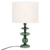 Maisons Du Monde Lampes à Poser Lampe En Verre Vert Et Abat-jour En Lin Recyclé Blanc -Luminaires Ventes lampe en verre vert et abat jour en lin recycle blanc 1000 4 24 228025 1
