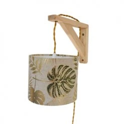 Belamp Appliques Murales Et Spots Lampe équerre Tissu Feuillage Doré Et Cordon Torsadé Or