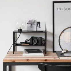 Maisons Du Monde Lampes à Poser Lampe étagère En Métal Noir Et Globe En Verre -Luminaires Ventes lampe etagere en metal noir et globe en verre 1000 0 23 223924 3