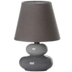 Unimasa Lampes à Poser Lampe Galet Céramique Marron Et Crème -Luminaires Ventes lampe galet ceramique 22 cm 1